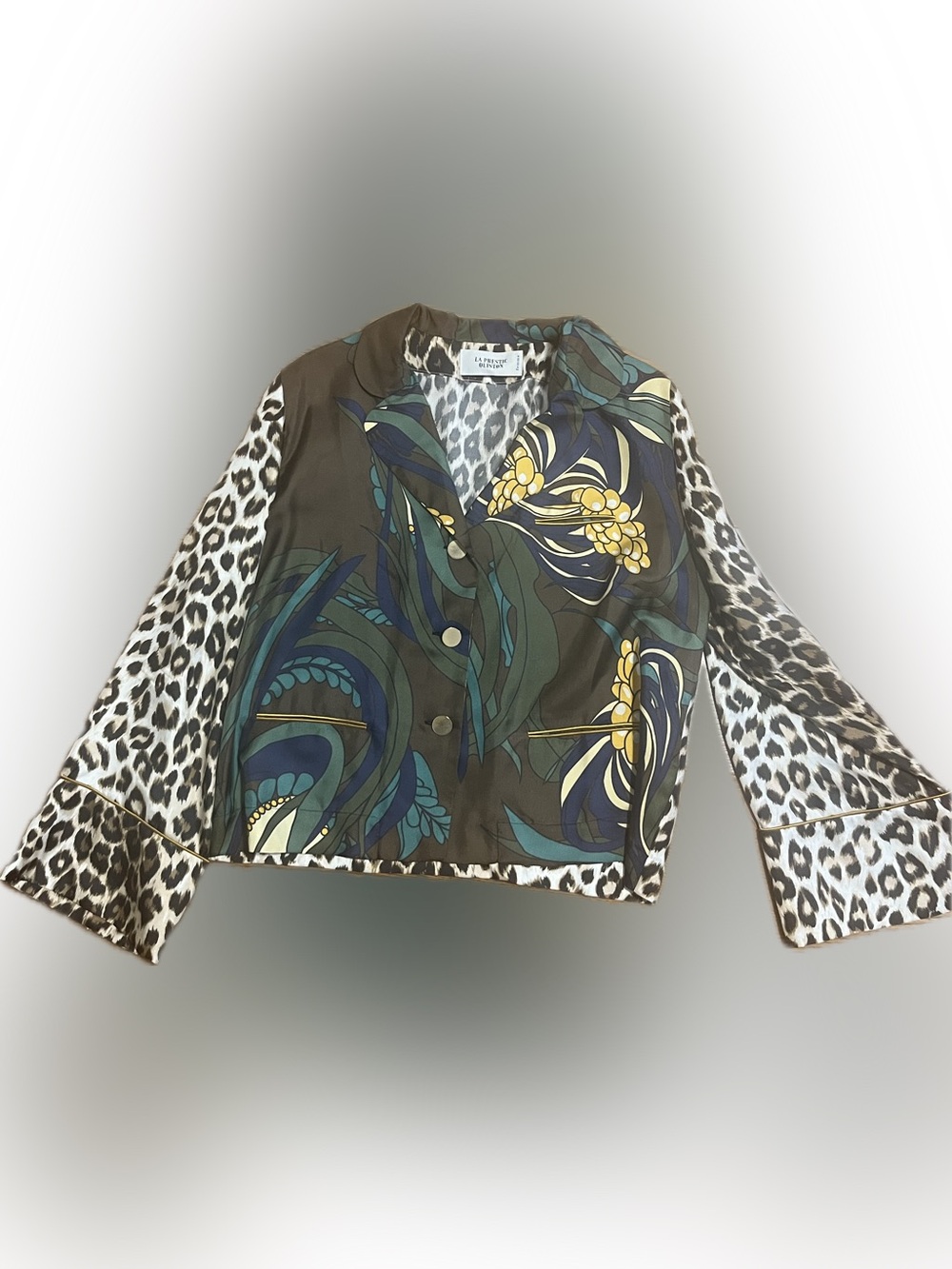 La prestic ouison silk animal print shirt